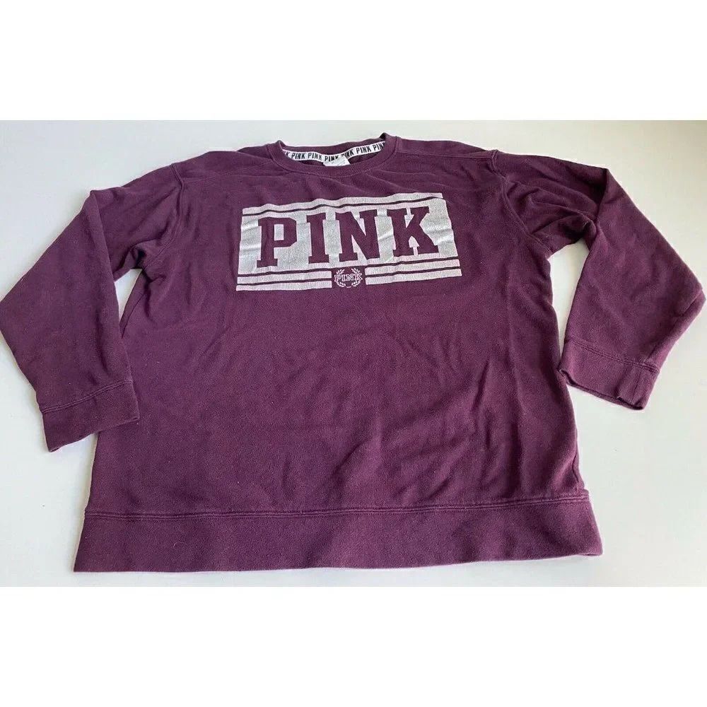 PINK Victoria's Secret VS Maroon Pullover Sweatshirt Crewneck‎ Long Sleeve XS